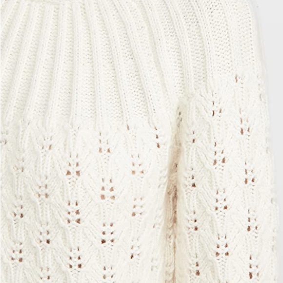 Madewell XS Ivory pointelle knit sweater mock neck - Picture 3 of 6